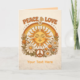 Cartão Retro Sun Peace and Love Art Card