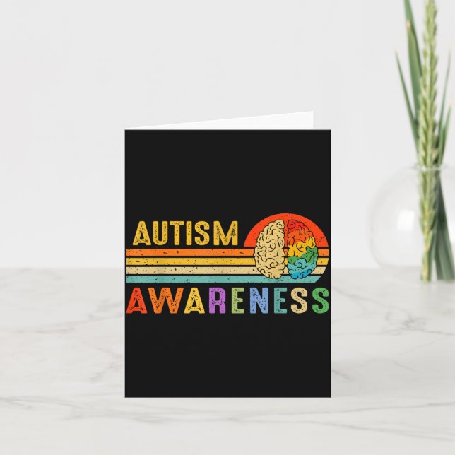 Cartão Retro Sunset Autism Awareness Neurodiversity Spect (Frente)