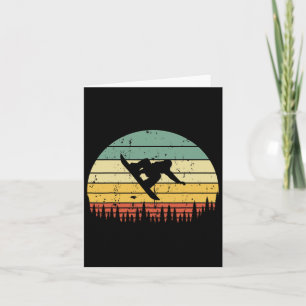 Cartão Retro Sunset Snowboard Vintage Snowboard