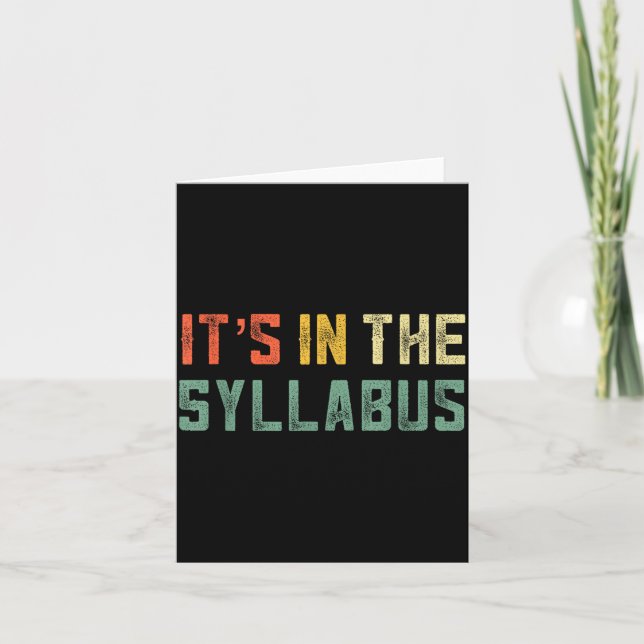 Cartão Retro Tenure Professor Its In The Syllabus College (Frente)