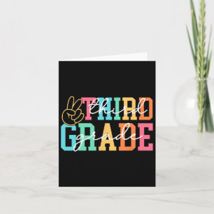 Cartão Retro Terceira Série Preppy De Volta à Escola Prof