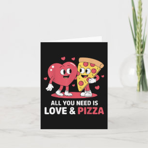 Cartão Retrô Tudo O Que Você Precisa É Amor E Pizza Diver