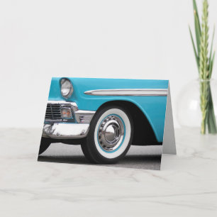 Cartão retro turquoise car