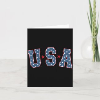 Cartão Retro USA Estrela 4 De Julho Patriótico Independên