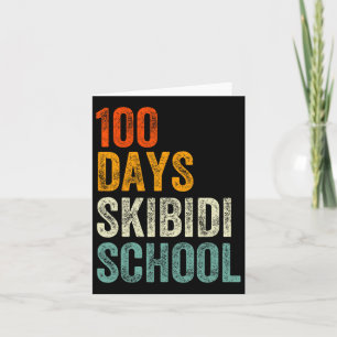 Cartão Retro Vintage 100 Dias De Menina Da Escola Skibidi