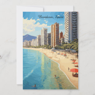Cartão Retro Vintage Benidorm Espanha Viagem Mediterrâneo