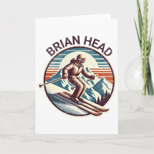 Cartão Retro Vintage Brian Head Utah Estação de Esqui Inv