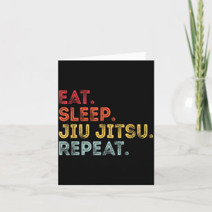 Cartão Retro Vintage Comer Dormir Jiu Jitsu Repetir Artes