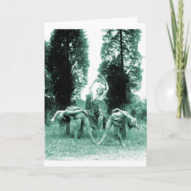 Cartão Retro Vintage Dancing Women Wild Women (Frente)