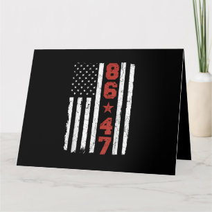 Cartão Retro Vintage EUA Flag 86 47 Anti Trump