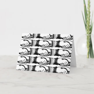 Cartão Retro Vintage Hands Handshake Congratulations Card