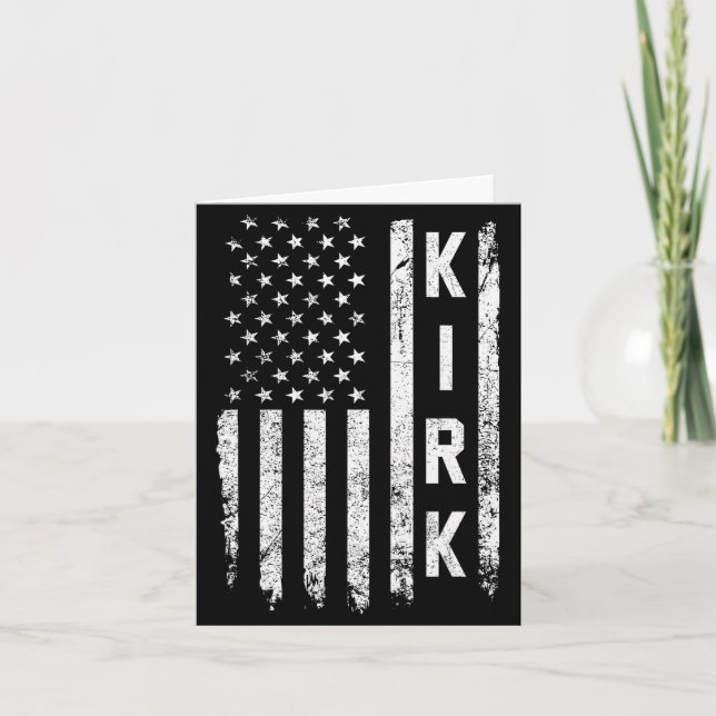 Cartão Retro Vintage Kirk Us Flag  (Frente)