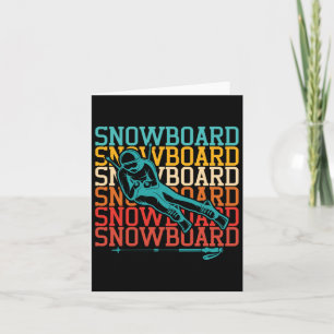Cartão Retro Vintage Snowboard Snowboarder Winter Spor