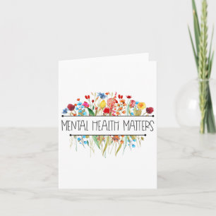Cartão Retro Vintage Wildflower Mental Health S Consciênc