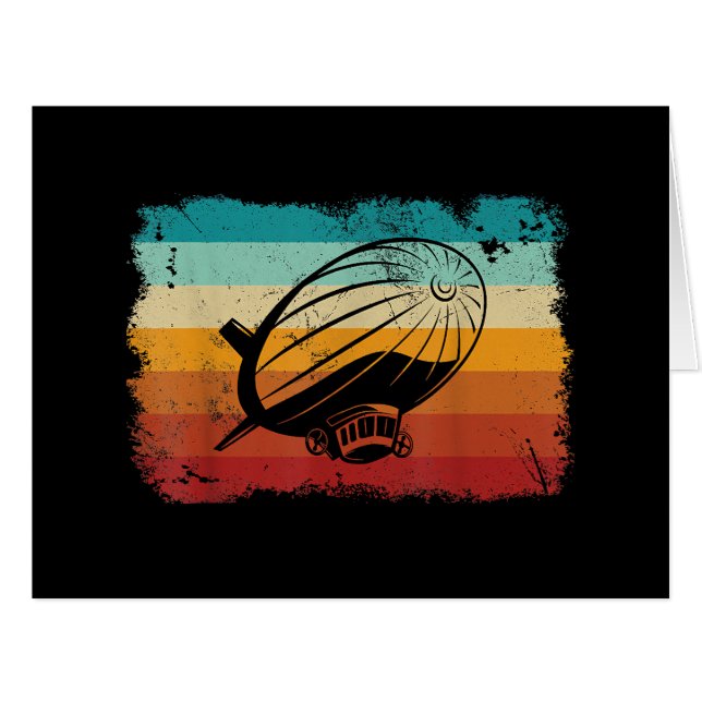 Cartão Retro Vintage Zeppelin Dirigible Airship Zepplin L (Frente horizontal)