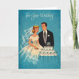 Cartão Retro Wedding Greeting Card