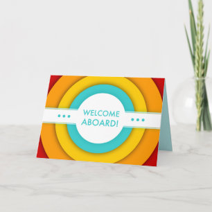 Cartão retro welcome aboard photo card