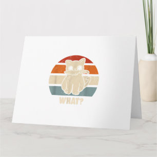 Cartão Retro What Cat Knife Meow Kitty Funny Cats Mom And