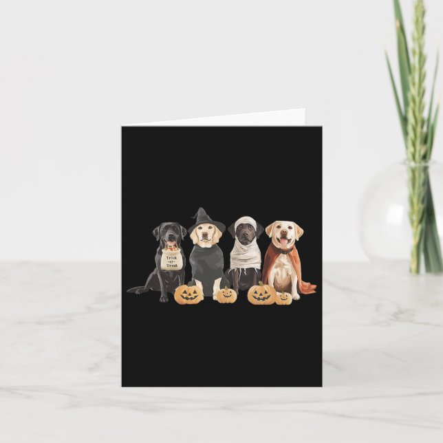 Cartão Retro Witch Labrador Retriever Halloween Labrador (Frente)