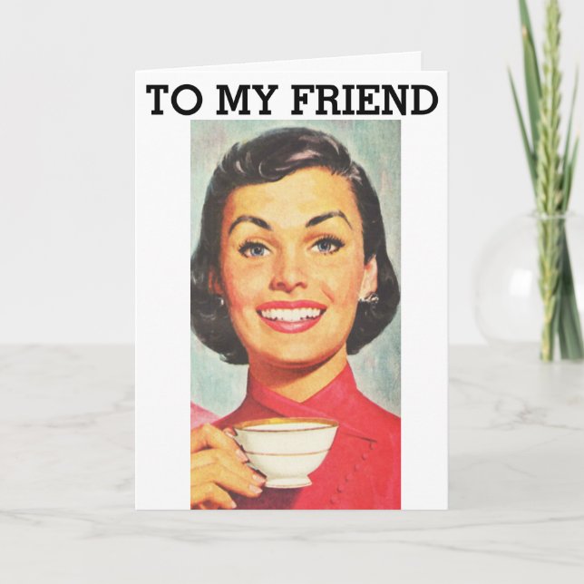 CARTÃO RETRO WOMAN FRIENDSHIP  COFFEE CARDS (Frente)