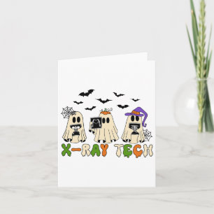 Cartão Retro X-ray Tech Halloween Ghost Radiology Ghost R