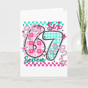 Cartão Retro Xadrez Dia dos Namorados Six Seven Meme 67 V