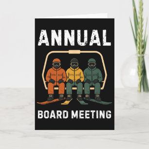 Cartão Reunião Anual da Diretoria Snowboard Pai Esqui Div