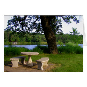 Cartão Reunião de almoço do verão da mesa de piquenique