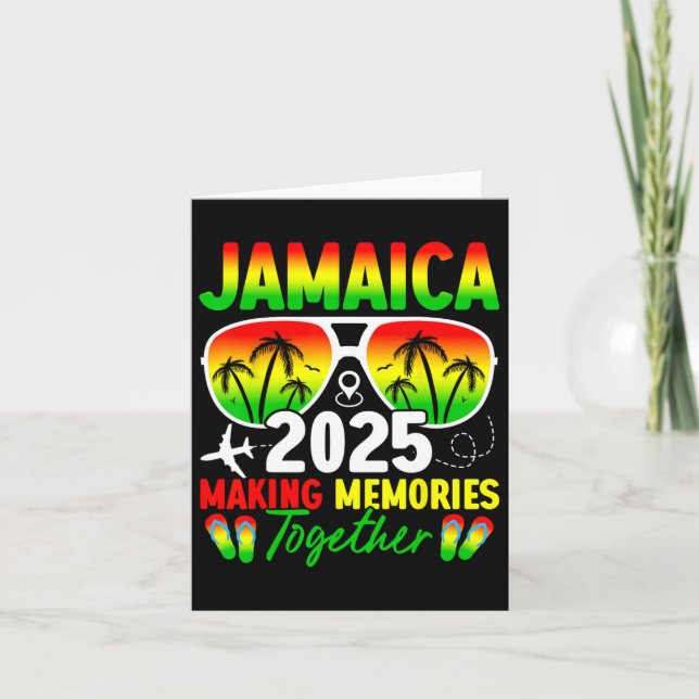 Cartão Reunião de Família Jamaica 2025 Criando Memórias F (Frente)