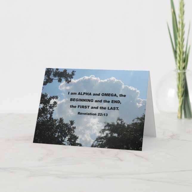Cartão Revelação 22:13 Eu sou Alfa e Ômega... (Frente)