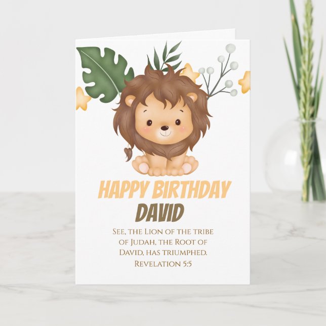 Cartão Revelation 5:5 Lion of Judah Christian Greetings  (Frente)