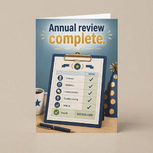 Cartão Revisão Anual Completa Aniversário Divertido