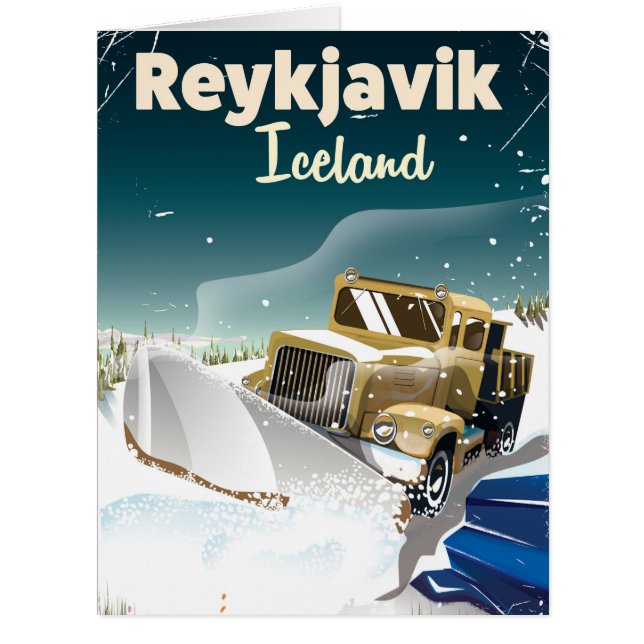 Cartão Reykjavik Islândia viagem impressão (Frente)
