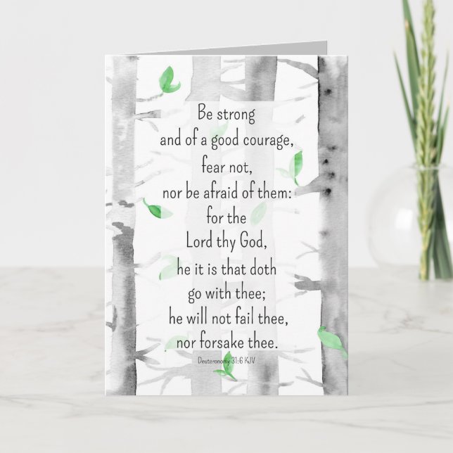 Cartão Rezando Por Você Encorajamento Religioso Como Árvo (Frente)