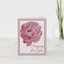 Cartão Rezando por Você | Peônia Rosa Oração & Encorajame
