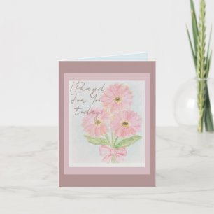 Cartão Rezei Por Você Hoje Gerber Daisy Aquarela