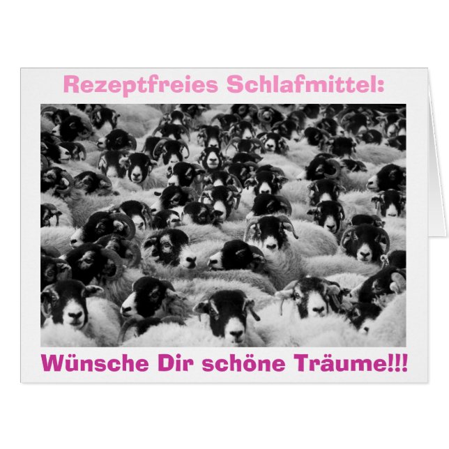 Cartão Rezeptfreies Schlafmittel (Frente horizontal)