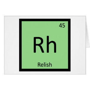 Cartão Rh - Tabela Periódica da Química de Condimento Rel