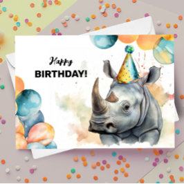 Cartão Rhino Balloons e o Partido Rinoceronte Aniversário