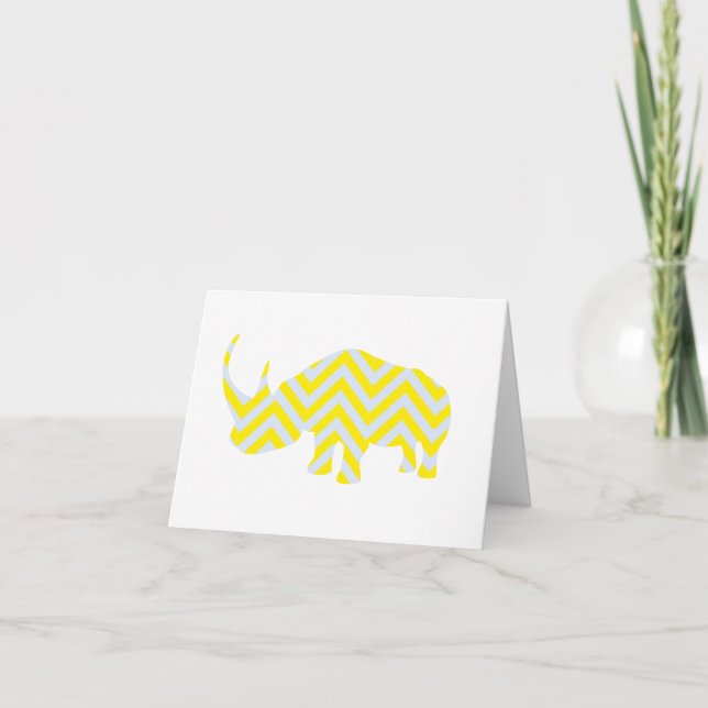 Cartão Rhino Note Card Yellow and Grey (Frente)