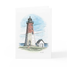 Rhode Island Notecard apresentando Point Judith Li