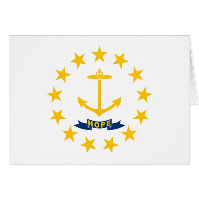 Cartão Rhode Island State Flag (Frente Horizontal)
