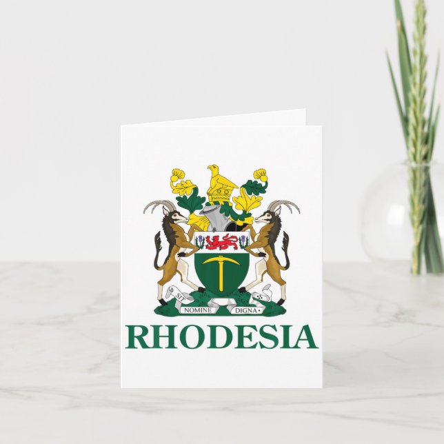 Cartão Rhodesia Coat Of Arms Zimbabwe Funny South Africa  (Frente)