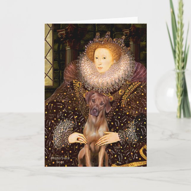 Cartão Rhodesian Ridgeback 1 - Queen (Frente)