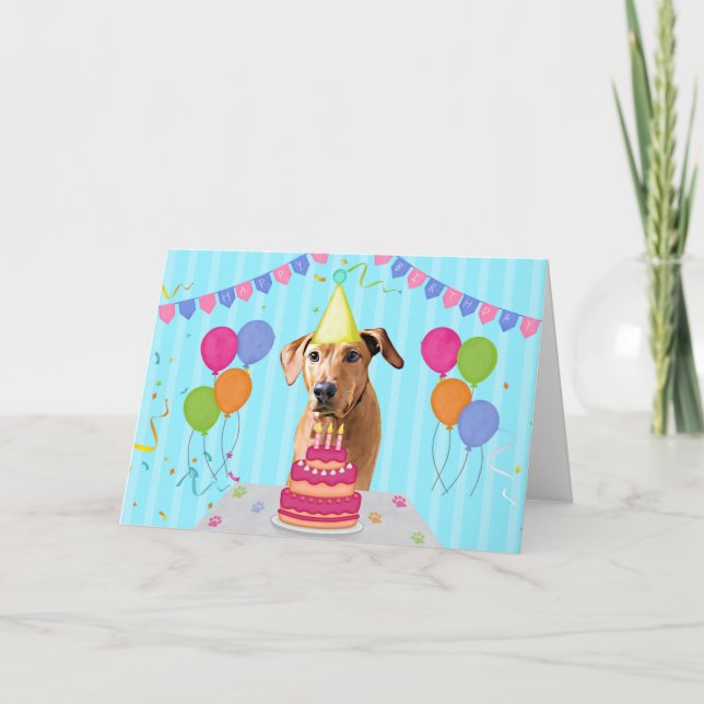 Cartão Rhodesian Ridgeback Birthday Holiday Card (Frente)