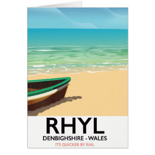 Cartão Rhyl Denbighshire wales vintage Railposter