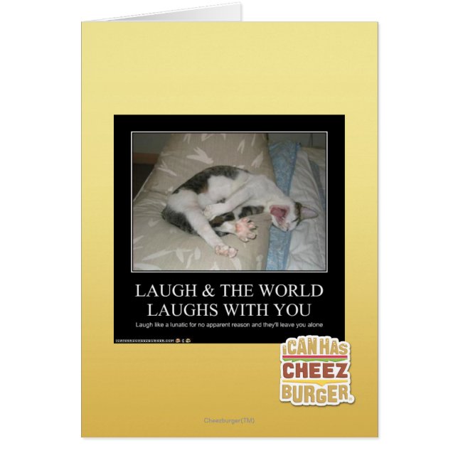 Cartão Ria E O Mundo Ri Com Você (Frente)