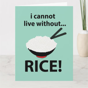 Cartão Rice Bowl Não Consigo Viver Sem Arroz