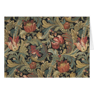 Cartão Rich Floral Tapeçaria Brocade Antique Clássica