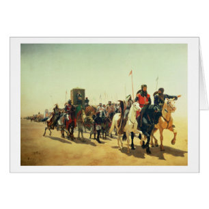 Cartão Richard Coeur de Leão em sua maneira a Jerusalem